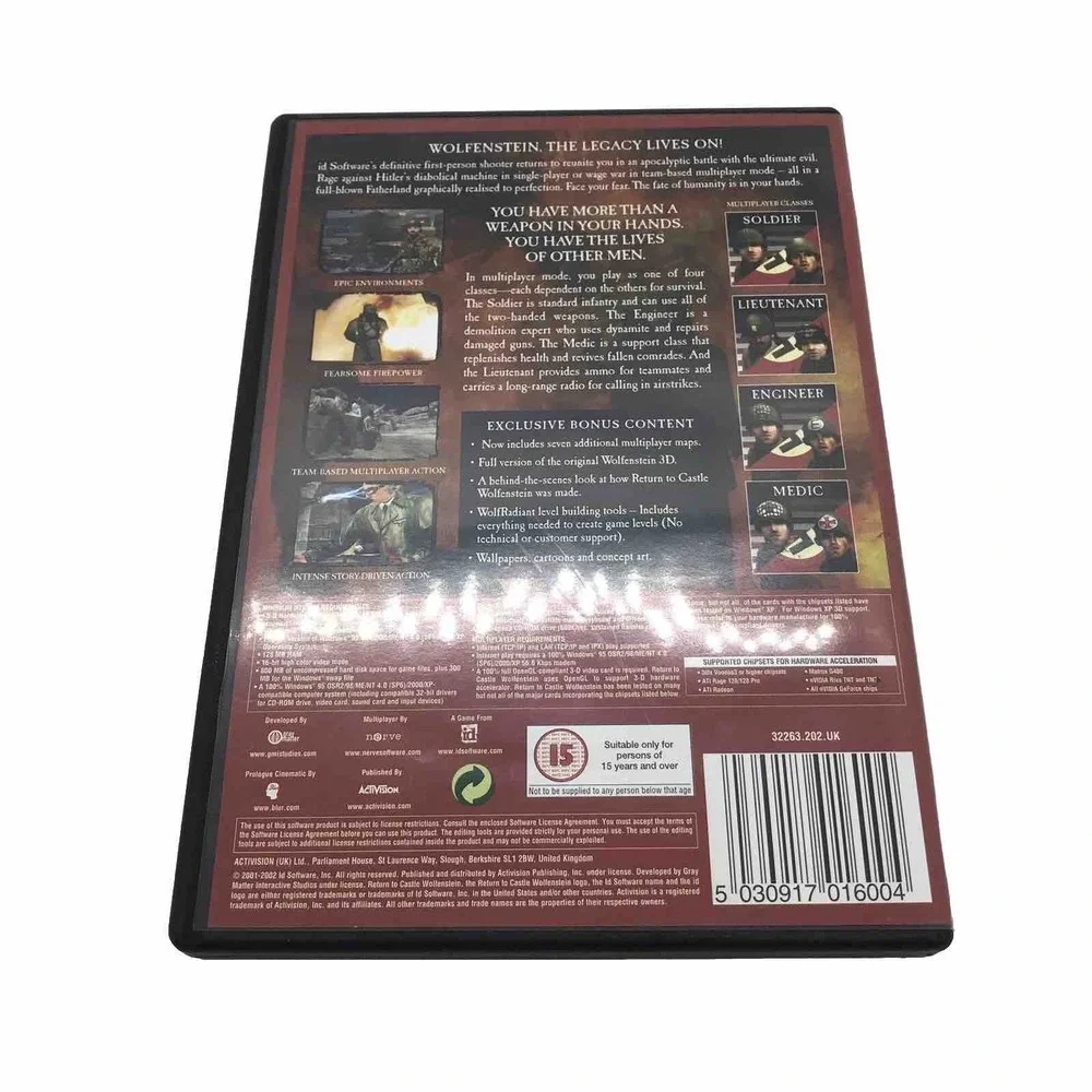 WOLFENSTEIN RETURN TO CASTLE Tides Of War - PC CD ROM
